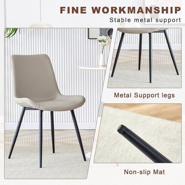 English Elm Table Set With Adjustable Height, Walnut Wood Finish & 4 Warm Gray Pu Chairs For Modern Living W1151S03997-GIGA