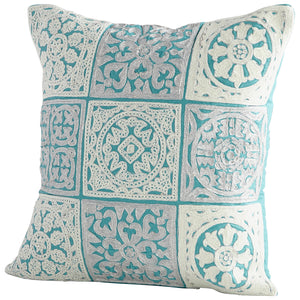 Pillow Cover - 18 x 18   | Blue 09386-1 Blue 09301-1 Cyan Design