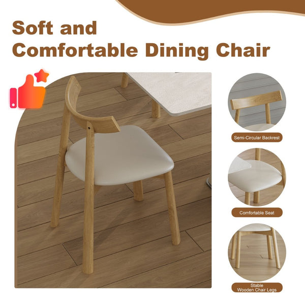 English Elm Retractable Rock Slab Dining Set with Leather Wrapped Base for Compact Apartments W2700S00100