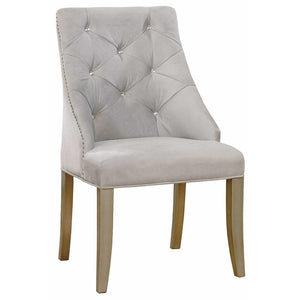 English Elm Transitional Westerham Arm Chair Set of 2 — Dark Cherry wood, upholstered comfort, gold-capped legs elegance Gray,Silver 29 L x 29 W x 25 H B2741P408883