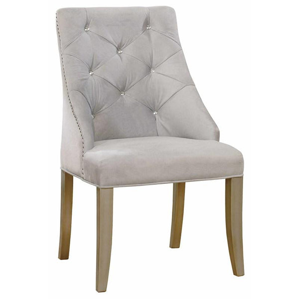 English Elm Transitional Westerham Arm Chair Set of 2 — Dark Cherry wood, upholstered comfort, gold-capped legs elegance Gray,Silver 29 L x 29 W x 25 H B2741P408883