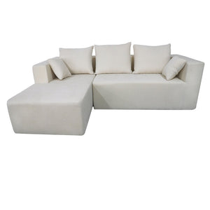 English Elm Combination Linen Sectional Sofa Bed Modular Left Corner Design for Living Rooms W3064S00003