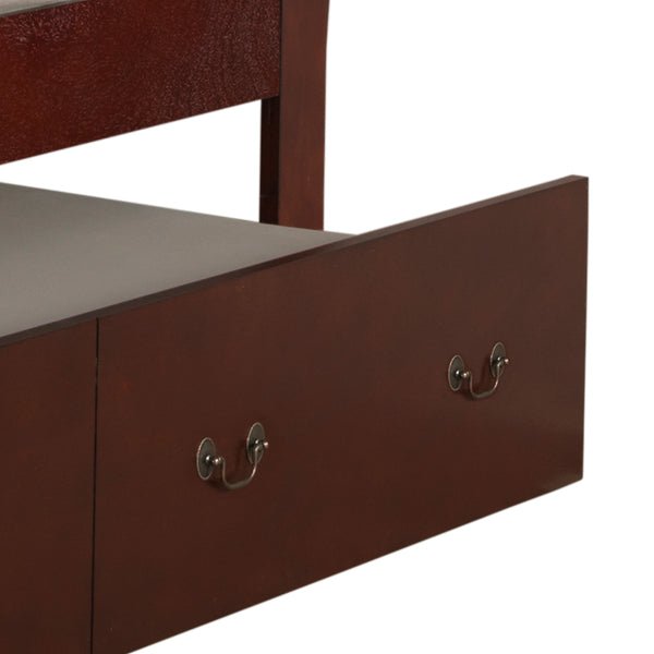 English Elm Elegant Cherry Full Trundle Bed with Warm Cherry Finish, Sturdy Particle Board, Space-Saving Guest Solution B078S00289