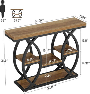 English Elm Hall Console Table Faux Marble Top Gold Geometric Base Modern Entryway Accent T3971P452414