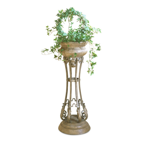 Butler Specialty Budapest Elegant Metal & Stone Decorative Pedestal Planter - French Provincial Accent For Your Home Gold Pastor Stone,Wrought Iron 935070-butler