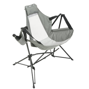 English Elm Steel Framed Hammock Style Folding Camping Chair Breathable Fabric Reclining Outdoor Seat Grey W640P147219