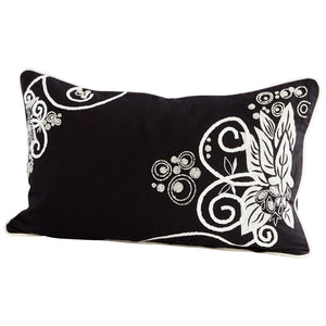 Pillow Cover - 14 x 24 | Black and White 09400-1 Black and White 09391-1 Cyan Design