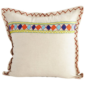 Pillow Cover - 18 x 18 | Tan 09403-1 Tan 09393-1 Cyan Design