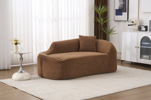 English Elm Ly-048 Sculpted Chenille Chaise Lounge Convertible Sleeper Sofa for Modern Living Spaces Caramel W2231P401723