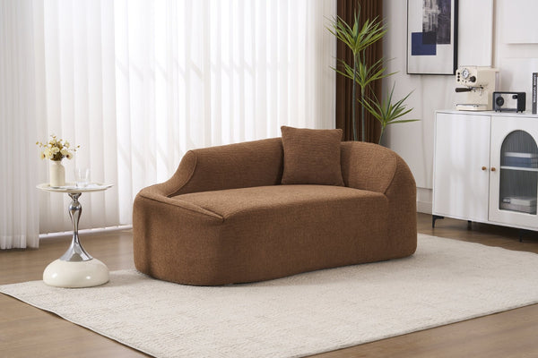 English Elm Ly-048 Sculpted Chenille Chaise Lounge Convertible Sleeper Sofa for Modern Living Spaces Caramel W2231P401723