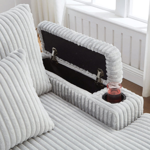 English Elm Swivel Barrel Accent Chair Chenille Tufted Round Club Seat for Living Room Lounge Light Grey N719S002270R
