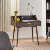 Christopher Knight Home® - Noble House - Ellison Mid Century Modern Walnut Finish Fiberboard Home Office Desk