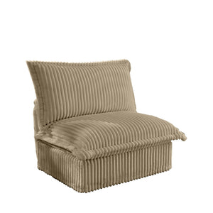 English Elm Koala Armless Corduroy Sofa Deep Seat Wraparound Back Support for Living Rooms Camel W3041P272932