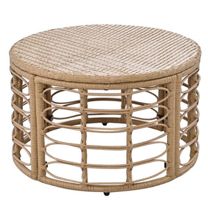 English Elm Go Modular Outdoor Sectional Set Pe Rattan Patio Sofa with Round Coffee Table FG201233AAA