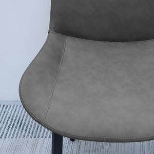 English Elm Grey PU Leather Dining Chair Set of 4 with Metal Legs — Modern Upholstered, Durable, Easy-Clean Seating for Kitchen, Restaurant, Living, Meeting Rooms T3967P384113