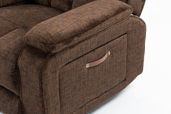 English Elm Oversized Power Lift Recliner with Heat Massage Lay Flat Design and Usb Charging Port Chocolate W547S00081