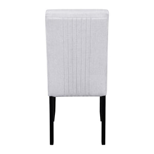 English Elm 5-Piece Round Dining Set with 43" Modern MDF Table and 4 Upholstered Fabric Chairs for Compact Spaces Beige+White N752S001055K