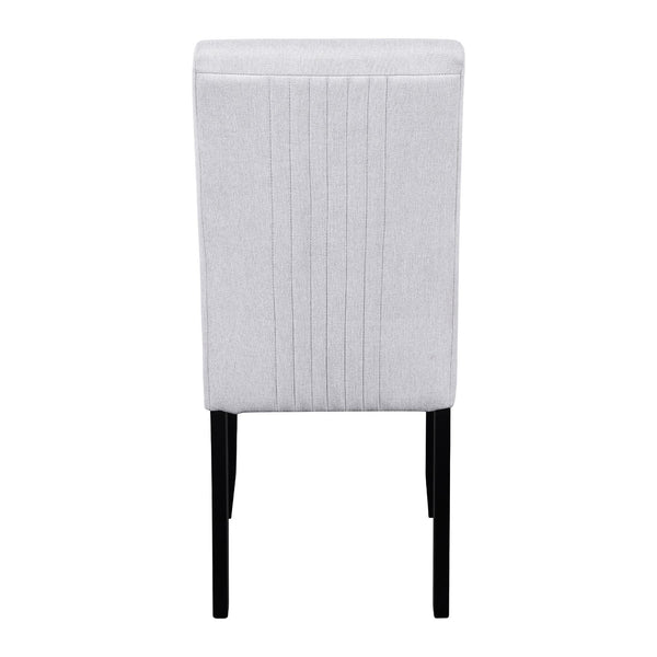 English Elm 5-Piece Round Dining Set with 43" Modern MDF Table and 4 Upholstered Fabric Chairs for Compact Spaces Beige+White N752S001055K