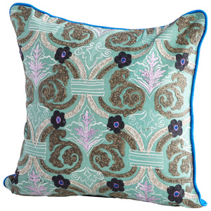 Pillow Cover - 18 x 18 | Multi Colored Blue 09436-1 Multi Colored Blue 09422-1 Cyan Design