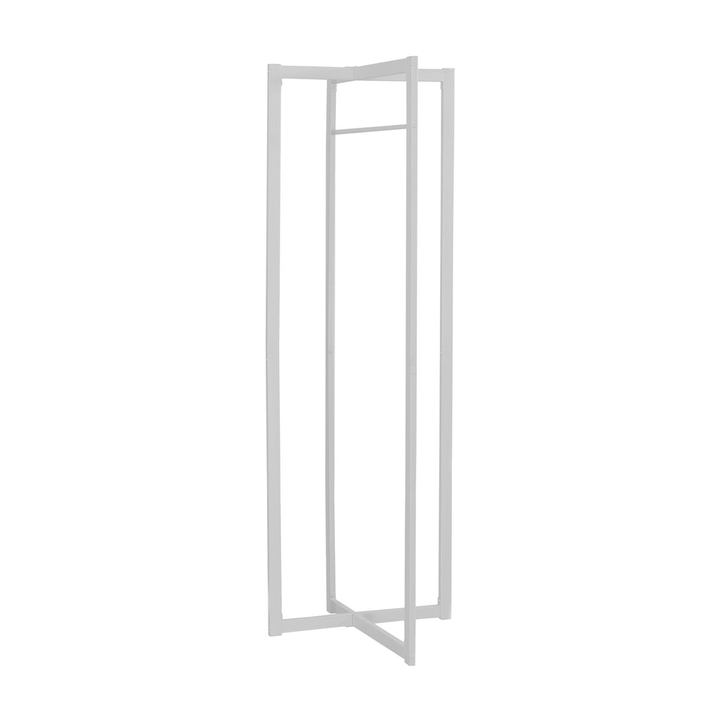 English Elm Coat Tree Hall Tree Free-Standing 72" White Metal Entryway with Extra Hanging Bar, Sturdy Design B2710P218960