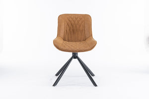 English Elm Mid-Century Modern Tufted Swivel Dining Chair Set Of 2 - Stylish Upholstered Accent Chairs For Any Space T3903P405990