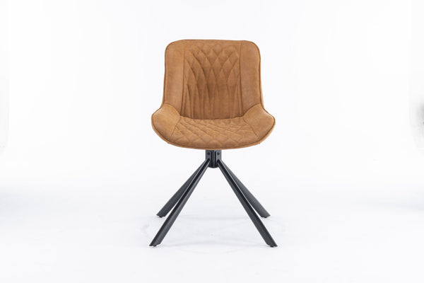 English Elm Mid-Century Modern Tufted Swivel Dining Chair Set Of 2 - Stylish Upholstered Accent Chairs For Any Space T3903P405990