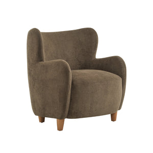 English Elm Christopher Knight Home® - Lucia Velvet Wingback Armchair with Pocket Spring Cushion, Mid-Century Birch Legs, Luxe Comfort Brown 31.5 L x 30.75 W x 30.5 H N776P205426D