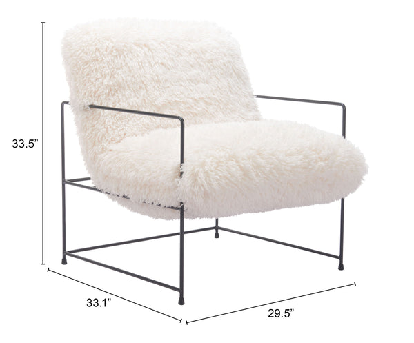 Pelut Accent Chair White 110202 Zuo Modern