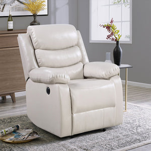 English Elm Beige Power Recliner with Individually Wrapped Coils, Pillow-Top Arms, Tight Cushions & Supportive Comfort B062P184509