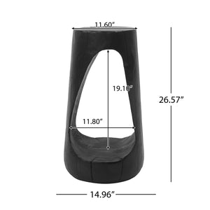 English Elm Christopher Knight Home® - Outdoor Hollow Design End Table - Stylish Black Concrete Accent For Patio, Balcony, Or Poolside Use N770P291496B