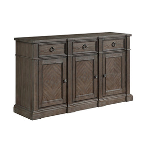 English Elm Classic Ash Veneer Buffet Server with Driftwood Gray Finish and Ample Dining Room Storage B011P474251