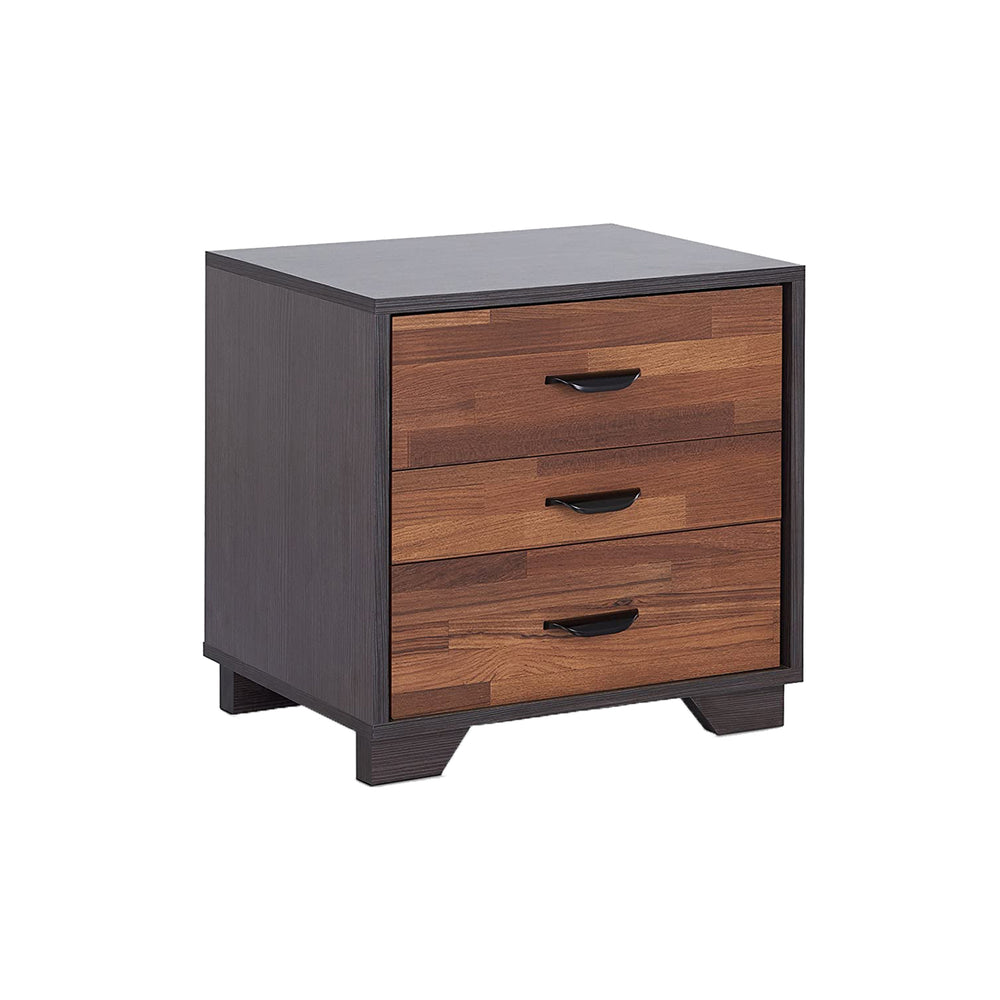 English Elm Two-tone Modern Nightstand with 3 Smooth-Glide Drawers, Space-Saving End Table for Bedroom Espresso,Walnut B016P253966