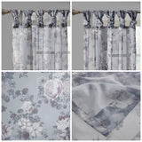 Madison Park Simone Transitional Printed Floral Twist Tab Top Voile Sheer Curtain MP40-6615 Grey