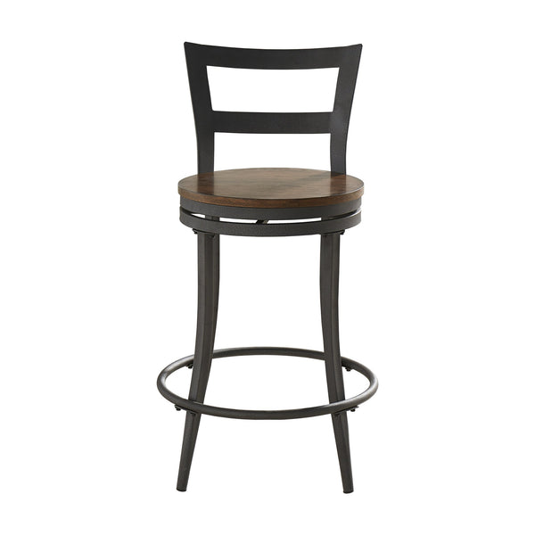 Homelegance Eccari Swivel Counterstools with Iron Frame and Veneer Seats Set of 2 094SW-24