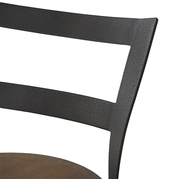 Eccari Swivel Counterstools with Iron Frame and Veneer Seats Set of 2
