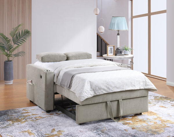 English Elm Laurelle Corduroy Sleeper Loveseat with Usb Charging Tufted Compact Sofa Bed B2749P413231