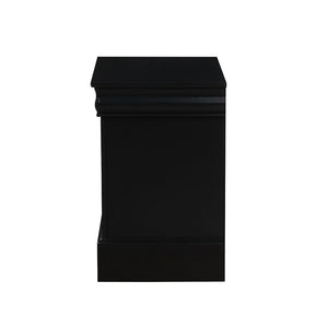 English Elm 2 Drawers Wooden Nightstand - Sleek Black Finish, Ample Storage & Elegant Design For Any Bedroom B016P252925