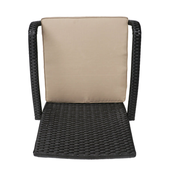 English Elm Christopher Knight Home® - CORDOBA PE Rattan Wicker Chair with Iron Frame and Waterproof Cushion for Durable Outdoor Seating Brown+Tan 57459.00BRN