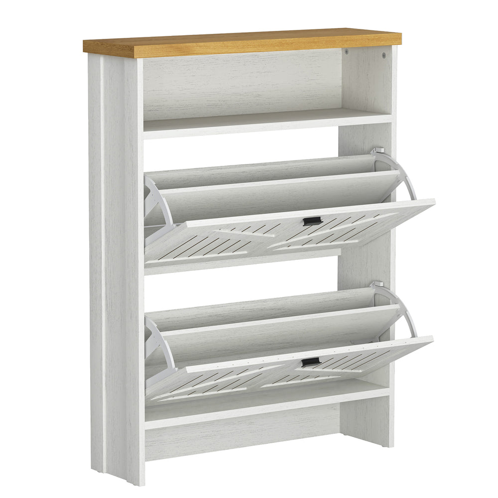 English Elm Multi-Functional Four-Layer Mdf Shoe Cabinet - Modern Minimalist Storage For Entryway Organization W3226P279088