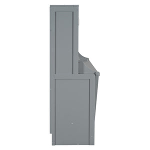 English Elm Queen Murphy Bed With Hydraulic Lift & Foldable Desk - Stylish Space-Saving Solution In Gray N820S10033E-GIGA