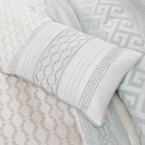JLA Home Madison Park - 7 Madison Park Bennett Jacquard Comforter Set with Geometric Stripes and 3 Decorative Pillows for Timeless Style 104 L x 92 W x 1.5H MP10-2416