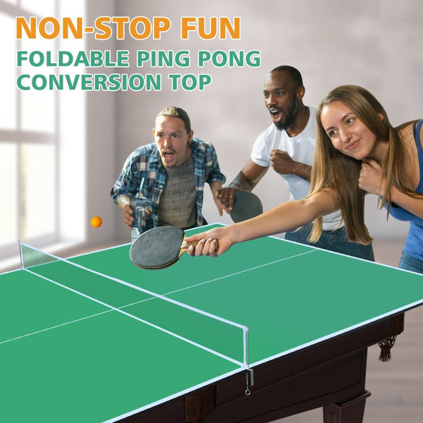English Elm 8.5ft Regulation Ping Pong Conversion Top Foldable Mdf Surface for Game Rooms Green W1408P401725