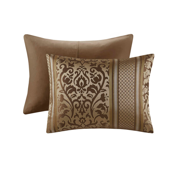 English Elm 6 Piece Jacquard Comforter Set With Decorative Pillows - Luxurious, Cozy, And Easy Care For Full/Queen B035P280388