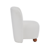 Christopher Knight Home® - Noble House - - Ultra-Soft Modern Low-Back Armless Accent Chair With Skin-Friendly Upholstery And Exquisite Round Pine Wood Feet, For Small Living Spaces, Living Room, Bedroom, Balcony, Office, Reading Nook, White