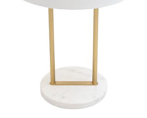 Sunpan KEZNA Table Lamp - Unique White Marble Base & Soft Matte Shade for Modern Elegance in Any Space 109264
