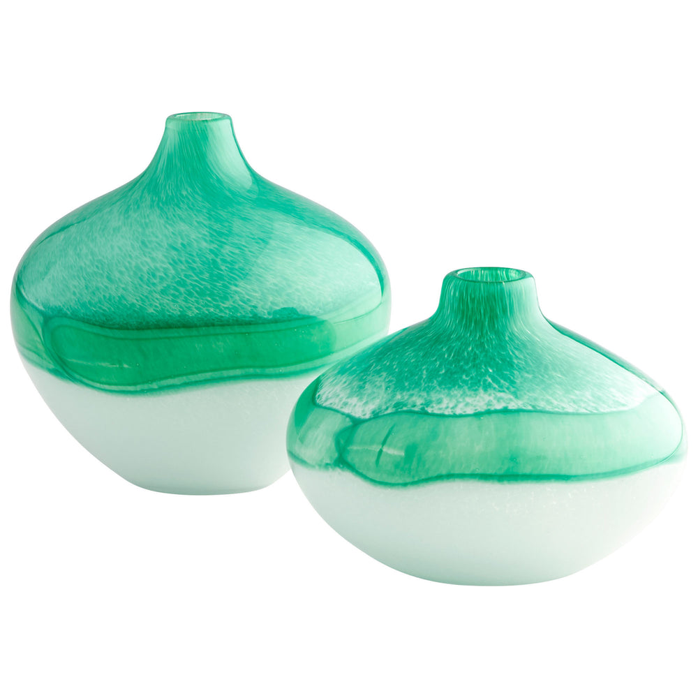 Iced Marble Vase Turquoise/White 09519 Cyan Design
