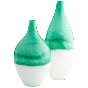 Extra Iced Marble Vase Turquoise/White 09522 Cyan Design