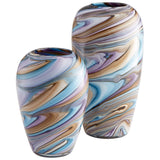 Borealis Vase Sky Blue Cafe Swirl 09523 Cyan Design