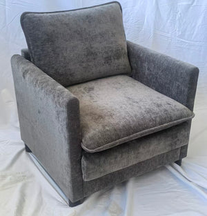 English Elm Lazy bean sofa chair with high-density memory foam, soft fabric armrests for living room comfort Antique Dark Grey W1893P396301