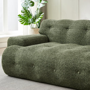 English Elm [video]87.4-inch Cloud Series Chenille Three-seater Sofa with Tufted Square Arms for Living Rooms Green W3505P383949